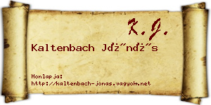 Kaltenbach Jónás névjegykártya